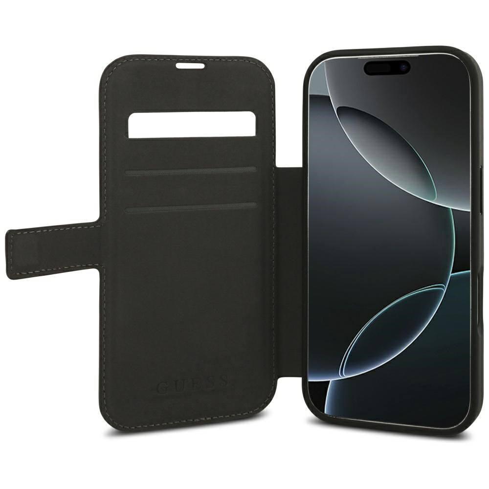 Guess Book 4G Metal Logo dėklas iPhone 18 Pro / 17 Pro - Ruda -- iPhone 18 Pro / iPhone 17 Pro