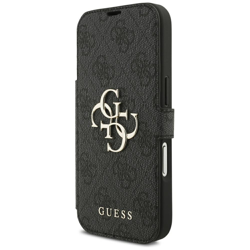 Guess Book 4G Metal Logo dėklas iPhone 18 Pro / 17 Pro - Juodas -- iPhone 18 Pro / iPhone 17 Pro