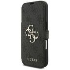 Guess Book 4G Metal Logo dėklas iPhone 18 Pro / 17 Pro - Juodas -- iPhone 18 Pro / iPhone 17 Pro
