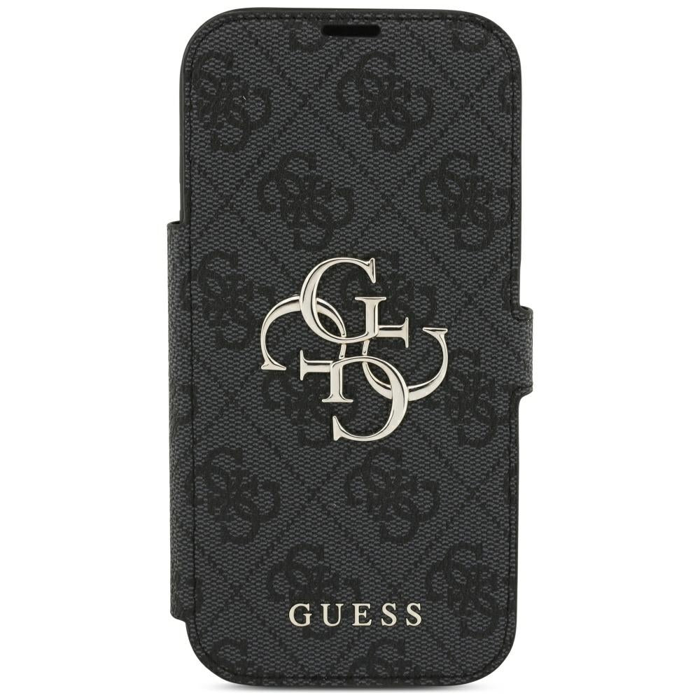 Guess Book 4G Metal Logo dėklas iPhone 18 Pro / 17 Pro - Juodas -- iPhone 18 Pro / iPhone 17 Pro