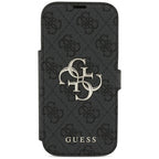 Guess Book 4G Metal Logo dėklas iPhone 18 Pro / 17 Pro - Juodas -- iPhone 18 Pro / iPhone 17 Pro