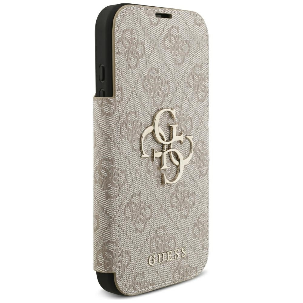 Guess Book 4G Metal Logo dėklas iPhone 18 Pro / 17 Pro - Rožinė -- iPhone 18 Pro / iPhone 17 Pro