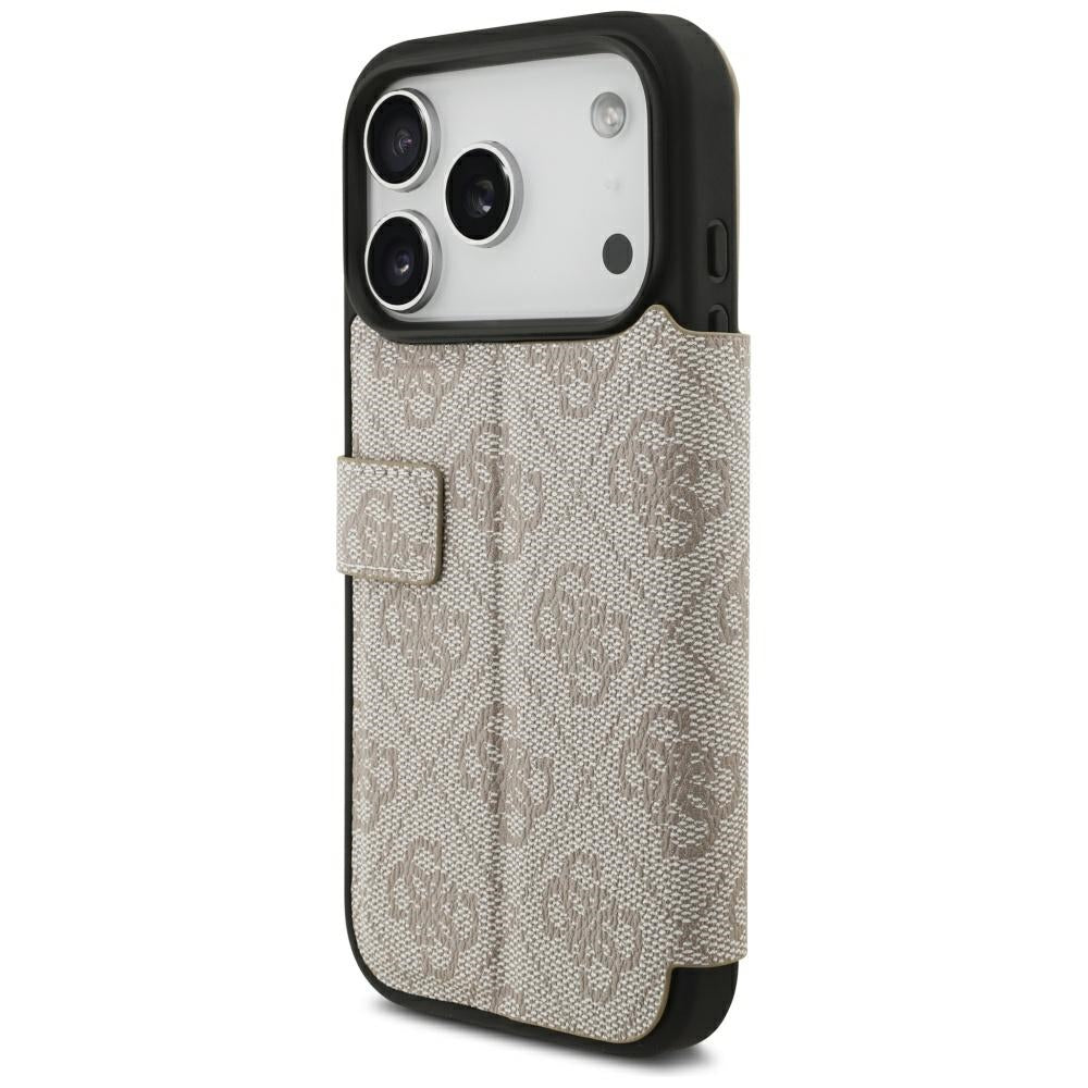Guess Book 4G Metal Logo dėklas iPhone 18 Pro / 17 Pro - Rožinė -- iPhone 18 Pro / iPhone 17 Pro