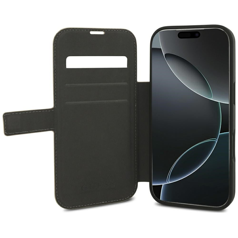 Guess Book 4G Metal Logo dėklas iPhone 18 Pro / 17 Pro - Rožinė -- iPhone 18 Pro / iPhone 17 Pro
