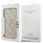Guess Book 4G Metal Logo dėklas iPhone 18 Pro / 17 Pro - Rožinė -- iPhone 18 Pro / iPhone 17 Pro