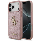 Guess Fixed Glitter Big 4G dėklas iPhone 18 Pro Max / 17 Pro Max - Rožinė -- iPhone 18 Pro Max / iPhone 17 Pro Max