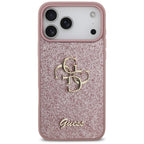 Guess Fixed Glitter Big 4G dėklas iPhone 18 Pro Max / 17 Pro Max - Rožinė -- iPhone 18 Pro Max / iPhone 17 Pro Max