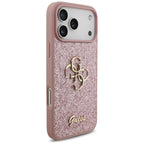 Guess Fixed Glitter Big 4G dėklas iPhone 18 Pro Max / 17 Pro Max - Rožinė -- iPhone 18 Pro Max / iPhone 17 Pro Max