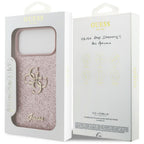 Guess Fixed Glitter Big 4G dėklas iPhone 18 Pro Max / 17 Pro Max - Rožinė -- iPhone 18 Pro Max / iPhone 17 Pro Max