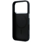 Guess Grained Triangle Logo MagSafe dėklas skirtas iPhone 17 Pro / 18 Pro - Juoda -- iPhone 17 Pro / iPhone 18 Pro