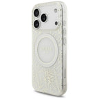Guess IML Flowers Allover Electroplated with Pearl Strap MagSafe dėklas iPhone 18 Pro / 17 Pro - baltas -- iPhone 18 Pro...