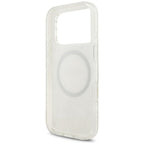 Guess IML Flowers Allover Electroplated with Pearl Strap MagSafe dėklas iPhone 18 Pro / 17 Pro - baltas -- iPhone 18 Pro...