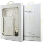 Guess IML Flowers Allover Electroplated with Pearl Strap MagSafe dėklas iPhone 18 Pro / 17 Pro - baltas -- iPhone 18 Pro...