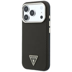 Guess Kevlar Triangle Logo MagSafe dėklas skirtas iPhone 17 Pro / 18 Pro - Ruda -- iPhone 17 Pro / iPhone 18 Pro
