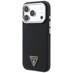 Guess Kevlar Triangle Logo MagSafe dėklas skirtas iPhone 17 Pro / 18 Pro - Black -- iPhone 17 Pro / iPhone 18 Pro