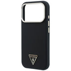Guess Kevlar Triangle Logo MagSafe dėklas skirtas iPhone 17 Pro / 18 Pro - Black -- iPhone 17 Pro / iPhone 18 Pro