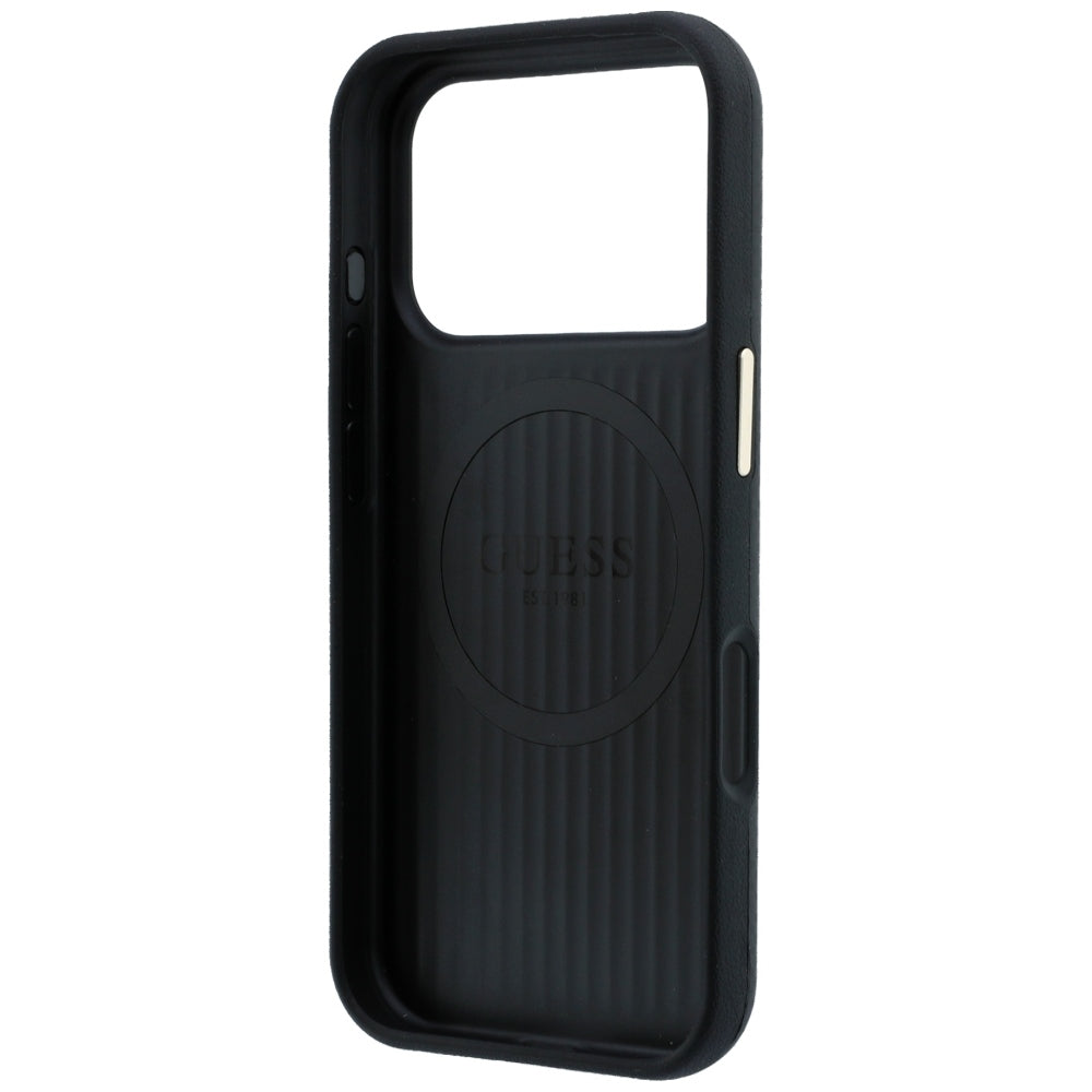 Guess Kevlar Triangle Logo MagSafe dėklas skirtas iPhone 17 Pro / 18 Pro - Black -- iPhone 17 Pro / iPhone 18 Pro