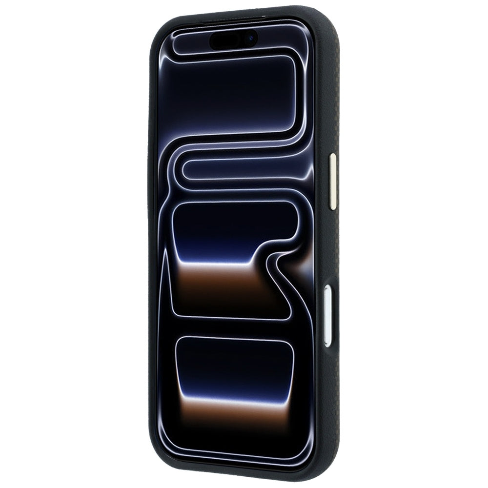 Guess Kevlar Triangle Logo MagSafe dėklas skirtas iPhone 17 Pro Max / 18 Pro Max - Brown -- iPhone 17 Pro Max / iPhone 18...