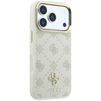 Guess Peony 4G Small Logo MagSafe dėklas skirtas iPhone 17 Pro / 18 Pro - smėlio spalva -- iPhone 17 Pro / iPhone 18 Pro