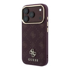 Guess Peony 4G Small Logo MagSafe dėklas iPhone 17 Pro / 18 Pro - Bordelis -- iPhone 17 Pro / iPhone 18 Pro