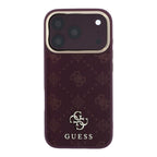 Guess Peony 4G Small Logo MagSafe dėklas iPhone 17 Pro / 18 Pro - Bordelis -- iPhone 17 Pro / iPhone 18 Pro