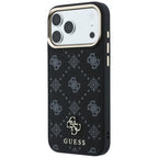Guess Peony 4G Small Logo MagSafe dėklas iPhone 17 Pro / 18 Pro - Juodas -- iPhone 17 Pro / iPhone 18 Pro