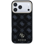 Guess Peony 4G Small Logo MagSafe dėklas iPhone 17 Pro / 18 Pro - Juodas -- iPhone 17 Pro / iPhone 18 Pro