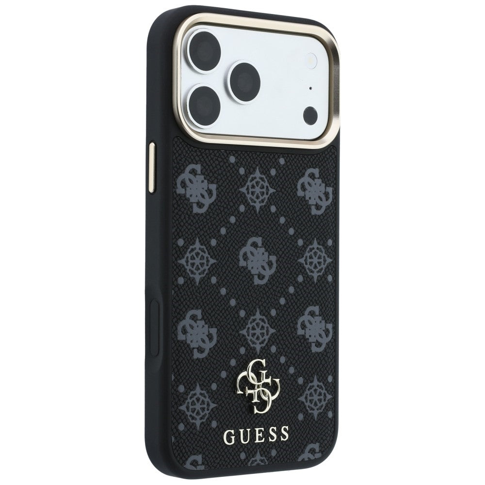 Guess Peony 4G Small Logo MagSafe dėklas iPhone 17 Pro / 18 Pro - Juodas -- iPhone 17 Pro / iPhone 18 Pro