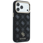 Guess Peony 4G Small Logo MagSafe dėklas iPhone 17 Pro / 18 Pro - Juodas -- iPhone 17 Pro / iPhone 18 Pro