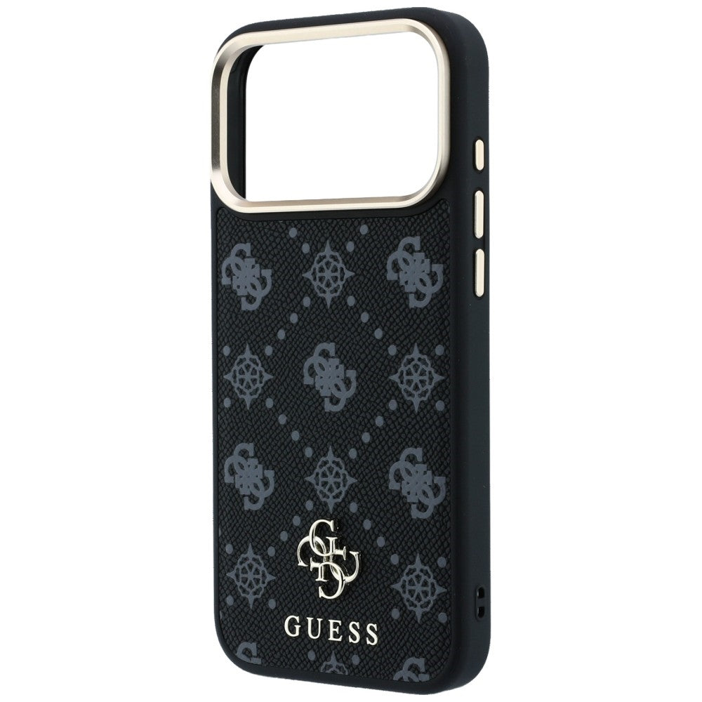 Guess Peony 4G Small Logo MagSafe dėklas iPhone 17 Pro / 18 Pro - Juodas -- iPhone 17 Pro / iPhone 18 Pro