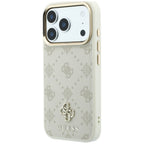 Guess Peony 4G Small Logo MagSafe dėklas iPhone 17 Pro Max / 18 Pro Max - Smėlio -- iPhone 17 Pro Max / iPhone 18 Pro Max
