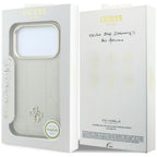 Guess Peony 4G Small Logo MagSafe dėklas iPhone 17 Pro Max / 18 Pro Max - Smėlio -- iPhone 17 Pro Max / iPhone 18 Pro Max