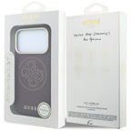 Guess Perforated 4G Aukso Logo Magsafe Dėklas iPhone 18 Pro / 17 Pro - Bordo -- iPhone 18 Pro / iPhone 17 Pro