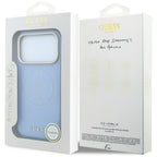 Guess Perforated 4G Aukso Logo Magsafe Dėklas iPhone 18 Pro Max / 17 Pro Max - Šviesiai mėlyna -- iPhone 18 Pro Max /...