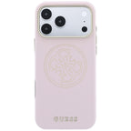 Guess Perforated 4G Gold Logo MagSafe dėklas iPhone 17 Pro Max / 18 Pro Max - Rožinis -- iPhone 17 Pro Max / iPhone 18...
