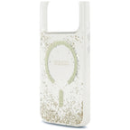 Guess Resin Bottom Glitter MagSafe Dėklas iPhone 18 Pro / 17 Pro - Auksinis -- iPhone 18 Pro / iPhone 17 Pro