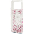 Guess Resin Bottom Glitter MagSafe Case for iPhone 18 Pro Max / 17 Pro Max - Rožinė -- iPhone 18 Pro Max / iPhone 17 Pro Max