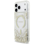 Guess Resin Bottom Glitter MagSafe Case for iPhone 18 Pro Max / 17 Pro Max - Auksinė -- iPhone 18 Pro Max / iPhone 17 Pro Max