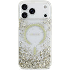 Guess Resin Bottom Glitter MagSafe Case for iPhone 18 Pro Max / 17 Pro Max - Auksinė -- iPhone 18 Pro Max / iPhone 17 Pro Max