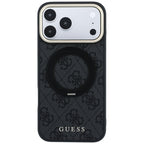 Guess Ring Stand 360 4G Classic Logo MagSafe dėklas iPhone 17 Pro / 18 Pro - Juodas -- iPhone 17 Pro / iPhone 18 Pro