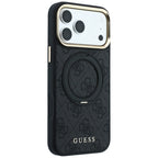 Guess Ring Stand 360 4G Classic Logo MagSafe dėklas iPhone 17 Pro / 18 Pro - Juodas -- iPhone 17 Pro / iPhone 18 Pro