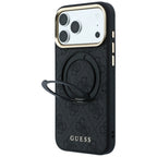 Guess Ring Stand 360 4G Classic Logo MagSafe dėklas iPhone 17 Pro Max / 18 Pro Max - Juodas -- iPhone 17 Pro Max / iPhone...