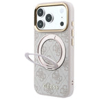 Guess Ring Stand 360 4G Classic Logo MagSafe dėklas iPhone 17 Pro Max / 18 Pro Max - rožinė -- iPhone 17 Pro Max / iPhone...