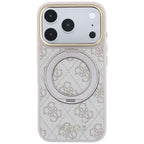 Guess Ring Stand 360 4G Classic Logo MagSafe dėklas iPhone 17 Pro Max / 18 Pro Max - rožinė -- iPhone 17 Pro Max / iPhone...