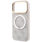 Guess Ring Stand 360 4G Classic Logo MagSafe dėklas iPhone 17 Pro Max / 18 Pro Max - rožinė -- iPhone 17 Pro Max / iPhone...