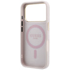 Guess Ring Stand 360 4G Classic Logo MagSafe dėklas iPhone 17 Pro Max / 18 Pro Max - rožinė -- iPhone 17 Pro Max / iPhone...