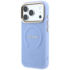 Guess Saffiano Peony & Ring MagSafe dėklas iPhone 17 Pro Max / 18 Pro Max - šviesiai mėlyna -- iPhone 17 Pro Max / iPhone...