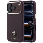 Guess Saffiano Small 4G & Classic Logo MagSafe Case for iPhone 18 Pro / 17 Pro - Vyšnia -- iPhone 18 Pro / iPhone 17 Pro