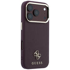 Guess Saffiano Small 4G & Classic Logo MagSafe Case for iPhone 18 Pro / 17 Pro - Vyšnia -- iPhone 18 Pro / iPhone 17 Pro