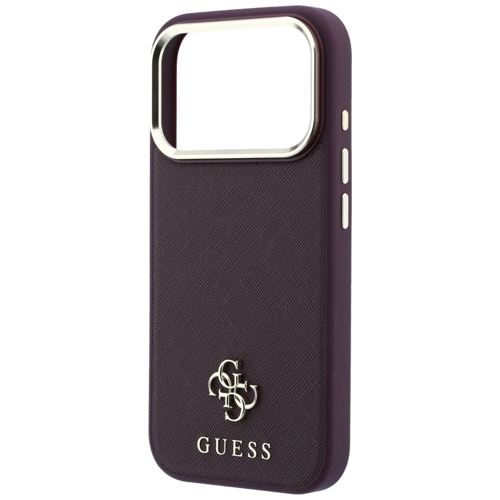 Guess Saffiano Small 4G & Classic Logo MagSafe Case for iPhone 18 Pro / 17 Pro - Vyšnia -- iPhone 18 Pro / iPhone 17 Pro